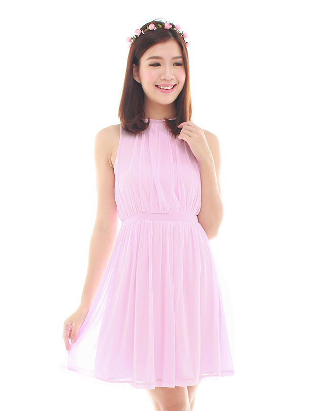 Paris Dress in Sugar Pink